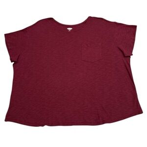 The Easy Tee Relaxed Short Sleeve Wine Color 3X Old Navy